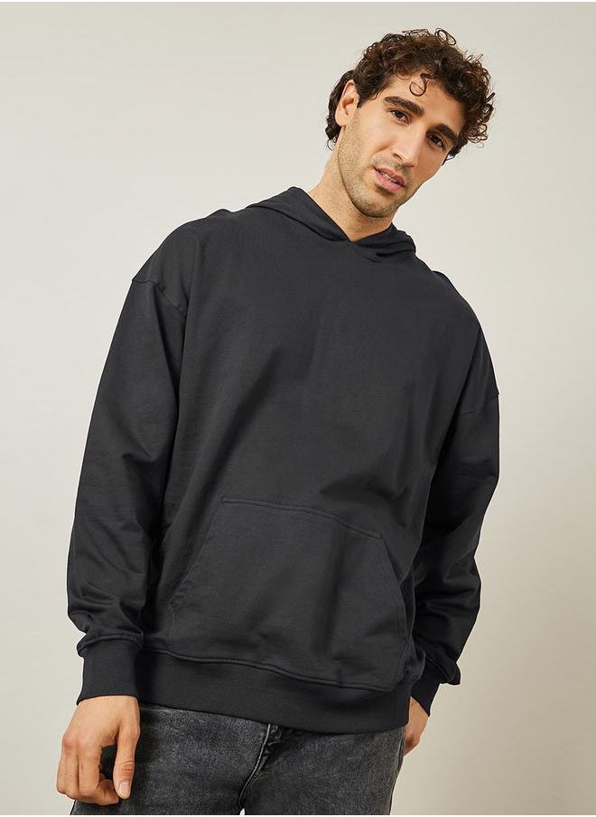 Styli - Back Slogan Print Terry  Oversized Hoodie - Image 1
