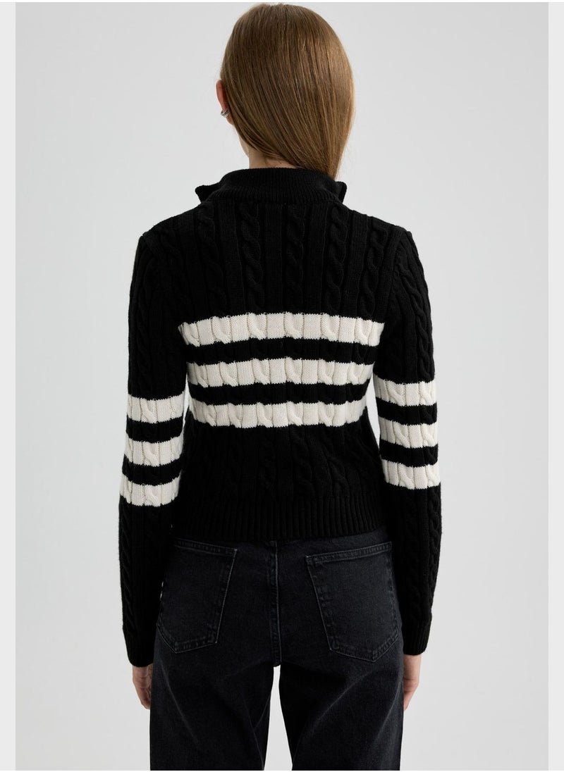 DeFacto Zip Stripe Detail Cardigan  - Image 2