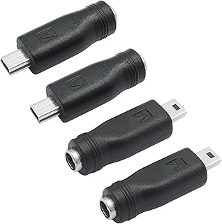 Maixbomr DC 5.5mm x 2.1mm to Mini USB Adapter, 5V DC 5521 Female to Mini USB Male Plug Convert Connector Power (4Pcs) - Image 1