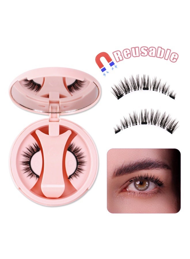 بقلم سابرينا رموش مغناطيسية خفيفة الوزن، زوج واحد، قابلة لإعادة الاستخدام، بدون غراء، مع أداة وضع، ملقط، مرآة، وحافظة، مظهر طبيعي - Image 1