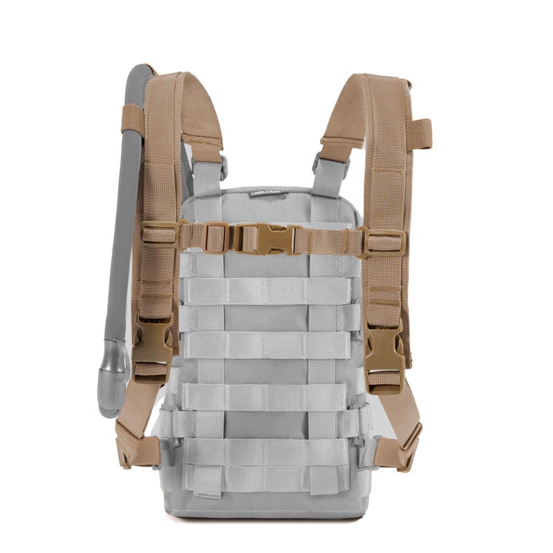 CLTAC Tactical Small MOLLE Hydration Pack Outdoor Water Bladder Carrier Pack for Vest Backpack (Coyote Brown&MC-Shoulder Straps) - Image 2