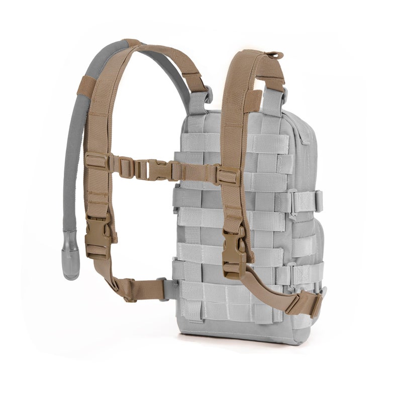 CLTAC Tactical Small MOLLE Hydration Pack Outdoor Water Bladder Carrier Pack for Vest Backpack (Coyote Brown&MC-Shoulder Straps) - Image 1