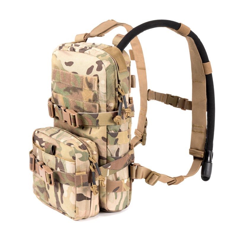 CLTAC Tactical Small MOLLE Hydration Pack Outdoor Water Bladder Carrier Pack for Vest Backpack (Coyote Brown&MC-Shoulder Straps) - Image 4