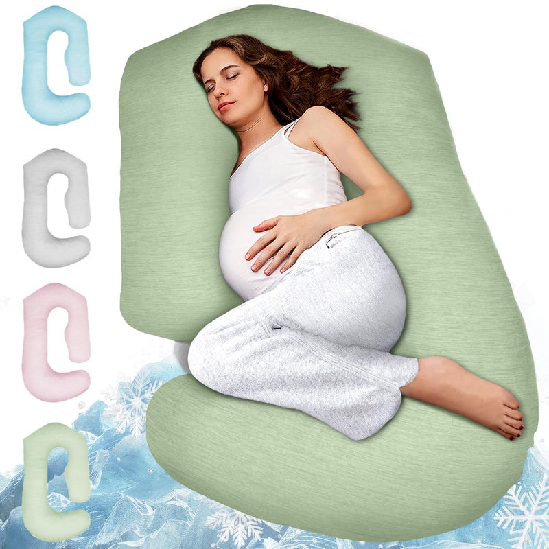 PILLANI Pregnancy Pillows for Sleeping - V C U Shaped Full Body Pillow with Removable Cover, 57inch Cooling Maternity Pillow for Pregnant Women, Support for Back Belly Legs Hip - Pregnancy Must Haves - Image 1
