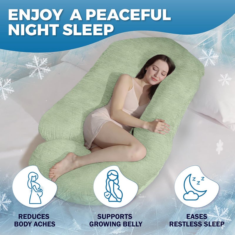 PILLANI Pregnancy Pillows for Sleeping - V C U Shaped Full Body Pillow with Removable Cover, 57inch Cooling Maternity Pillow for Pregnant Women, Support for Back Belly Legs Hip - Pregnancy Must Haves - Image 2