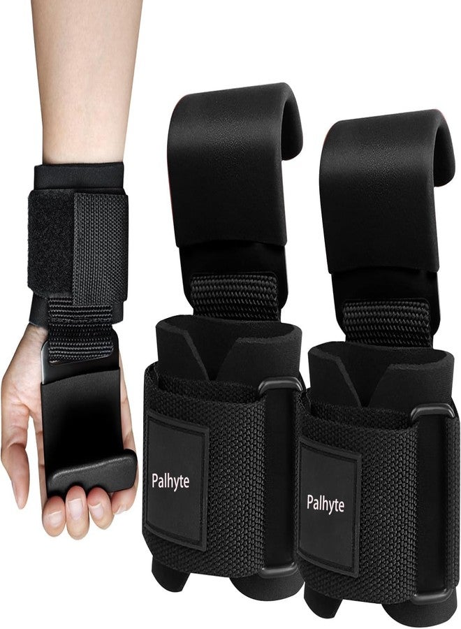 Palhyte Lifting Hooks for Weight Lifting, Heavy-Duty Wrist Support with Non-Slip Steel Hooks Hand Grip Support for Deadlift Weightlifting Gym Gloves for Men and Women - Image 1
