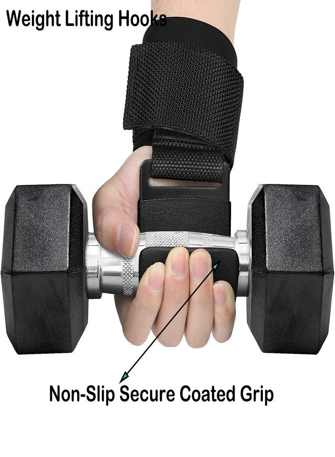 Palhyte Lifting Hooks for Weight Lifting, Heavy-Duty Wrist Support with Non-Slip Steel Hooks Hand Grip Support for Deadlift Weightlifting Gym Gloves for Men and Women - Image 4