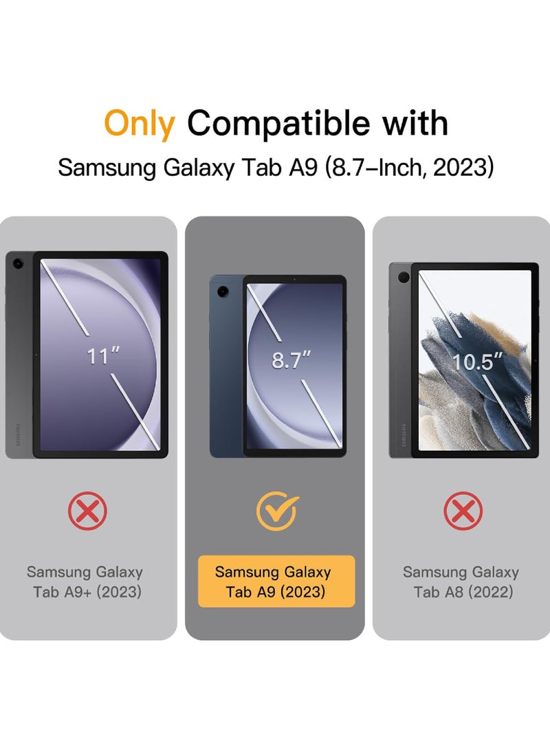 Rock Pow Case for Samsung Galaxy Tab A9 8.7-Inch 2023 Clear Transparent Hard PC Back Protective Tri-Fold Stand Slim Tablet Cover - Image 2