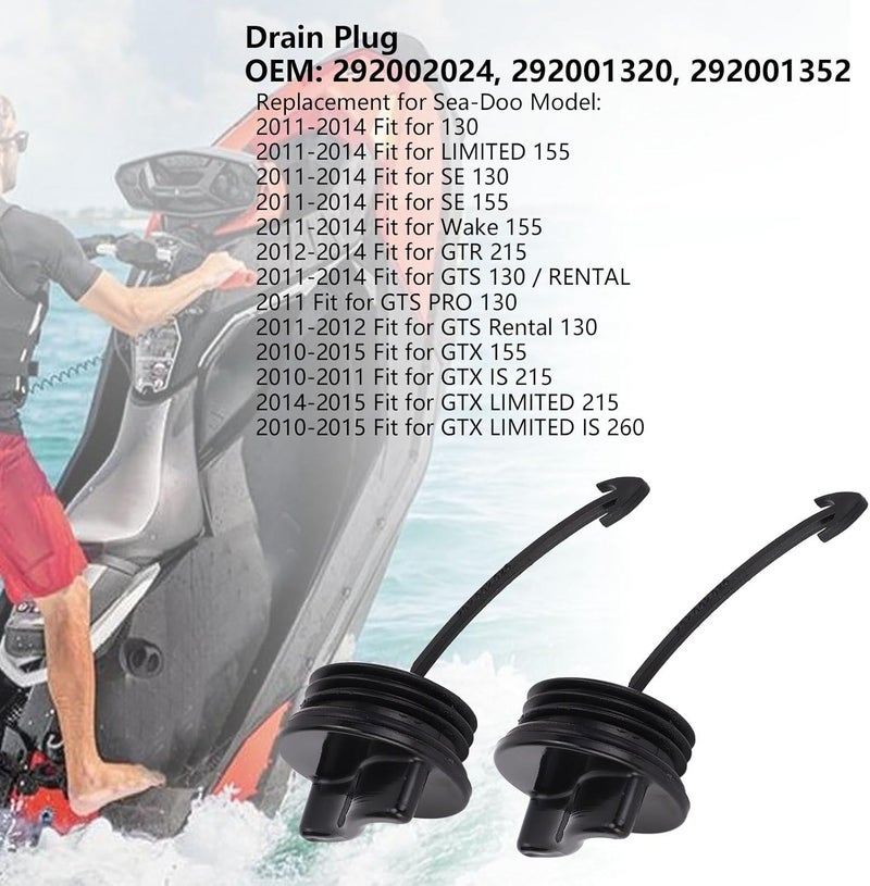 Intra-city fast distribution Eujgoov 2pcs Drain Plug for Spark Replacement for Sea Doo GTR GTS GTX LTD RXT Wake 155 for OE 292002024 Storage burden minimized build Tiered purchase options Various color options Regional distribution available Upgraded classic design Gulf popular simple design Water rust proof Bug proof seal Condition adaptive build Occasional & permanent usable Stable local goods source Yearly optimized delivery route Transit damage minimized design Longevity upgraded craftsmanship In-Kingdom stored commodity Gulf mainstream practical design Global versatile design Advanced compact design Global sizing options Market diverse application fit All user affordable trusted quality User friendly optimized build Multi-market matching options Elegant upgraded practical design - Image 2