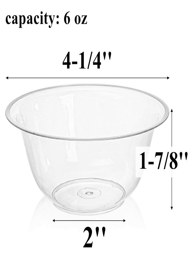 Tebery 200 Pack Clear Plastic Bowls, 6OZ Disposable Hard Soup Bowls Salad Bowl, Dessert Size Party Bowls for Serving, Weddings, Catering, Parties, Ice Cream - Image 2