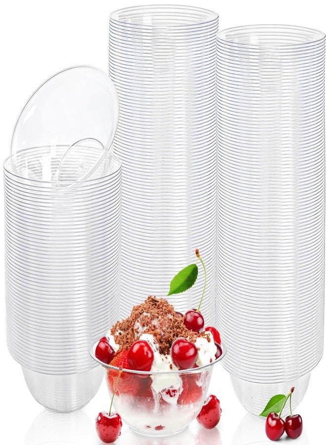 Tebery 200 Pack Clear Plastic Bowls, 6OZ Disposable Hard Soup Bowls Salad Bowl, Dessert Size Party Bowls for Serving, Weddings, Catering, Parties, Ice Cream - Image 1