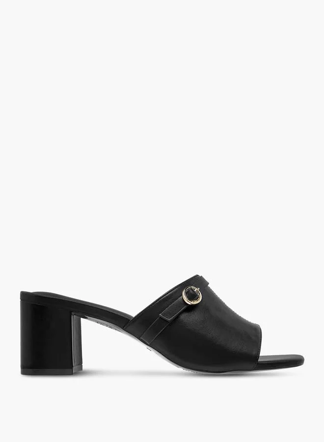Celeste Women's Buckle Accent Slip-On Sandals with Block Heels