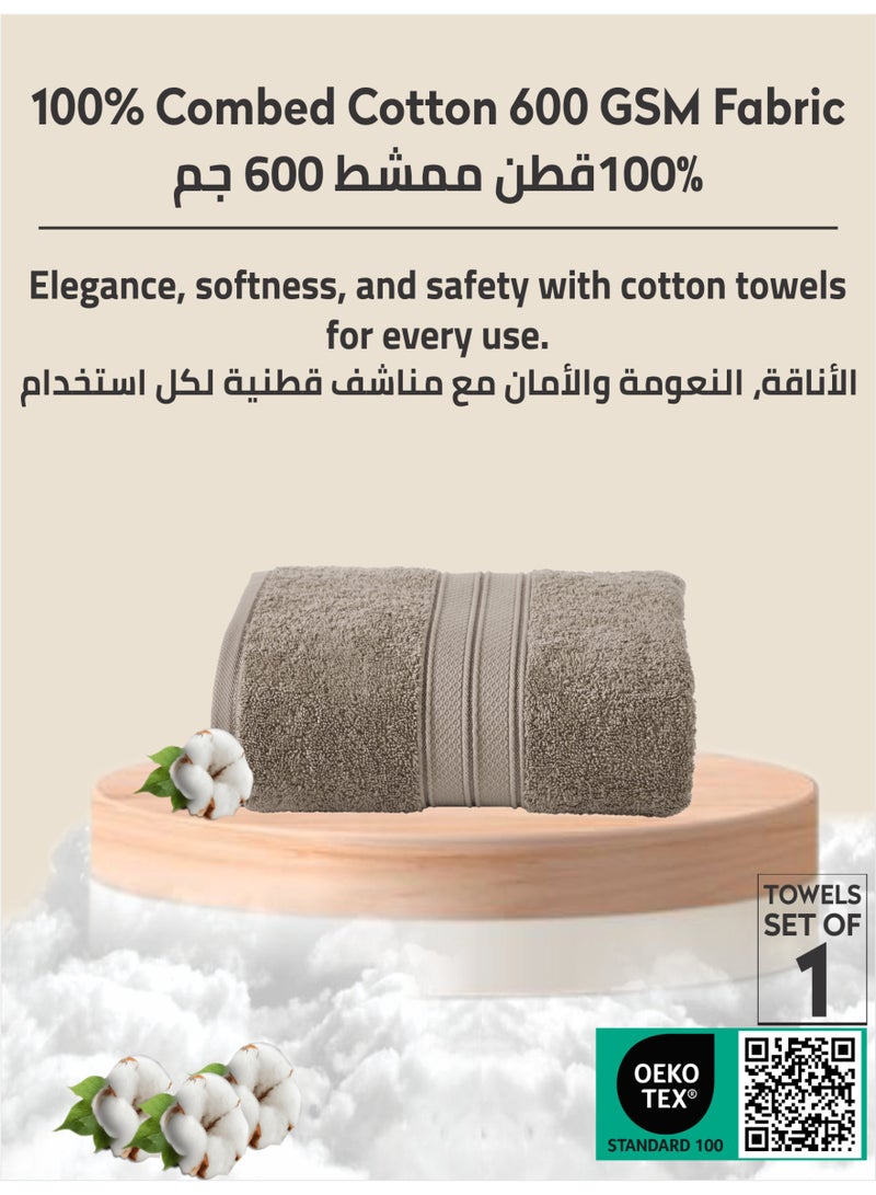Donetella Premium 100 % Combed Cotton 1-Pcs Bath Sheet (85 X 172 CM) 600 GSM Large Towel, Highly Absorbent, Quick Dry,Best Towel for Bathroom, Spa And Hotel,White - Image 2