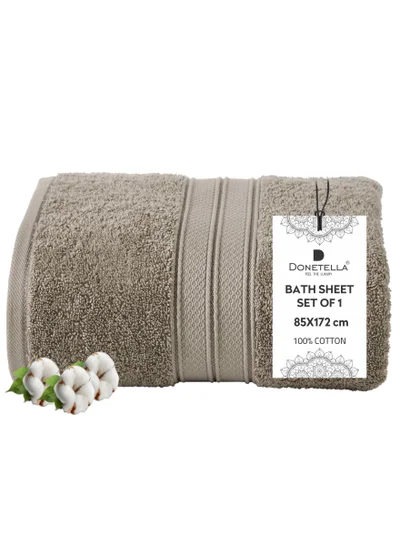 Donetella Premium 100 % Combed Cotton 1-Pcs Bath Sheet (85 X 172 CM) 600 GSM Large Towel, Highly Absorbent, Quick Dry,Best Towel for Bathroom, Spa And Hotel.
