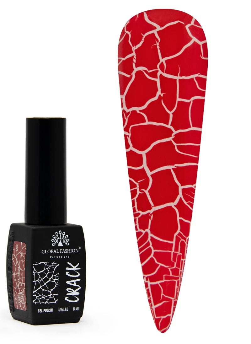 GLOBAL FASHION Crackle Gel Nail Polish - Captivating Cracked Effects | 12 Colors | 8ml | Global Fashion Professional | No. 06  - Image 1