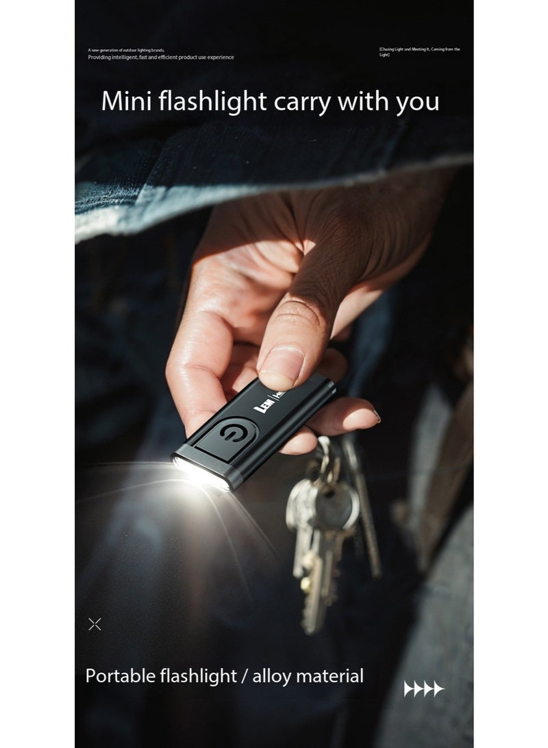 LEM Mini Outdoor Flashlight, Small, Portable, High-Intensity USB Rechargeable Flashlight, Keychain Light for Portable Work - Image 3