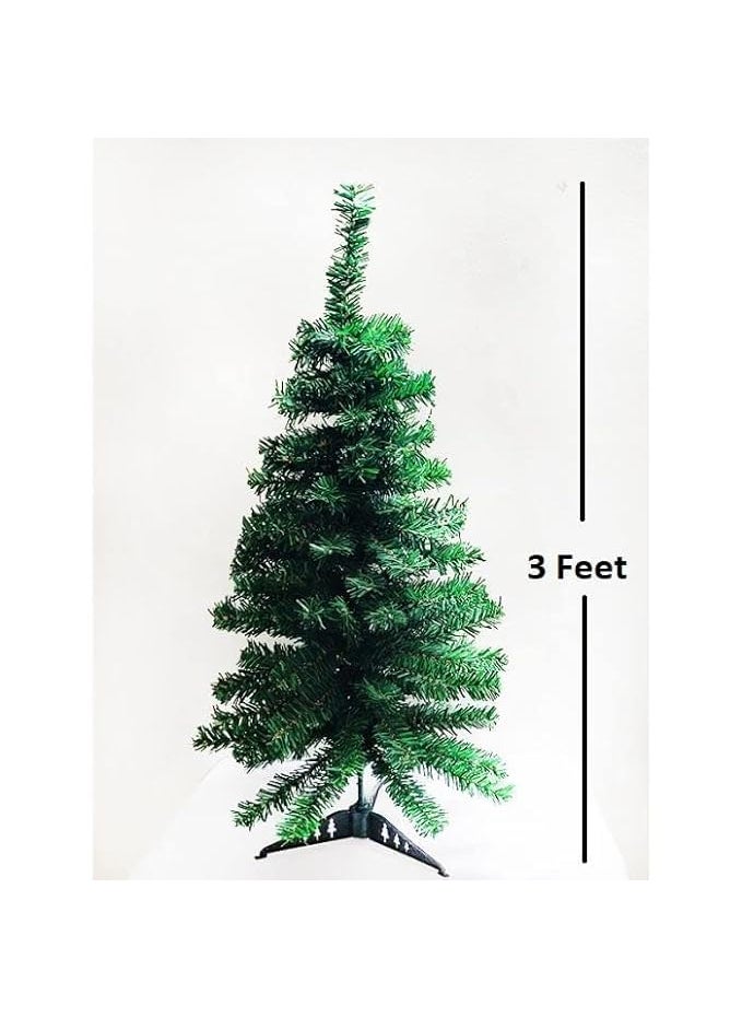 RASHRI ; One For All RASHRI One For All 3 Feet Xmas Tree 48 Pcs Decoration for Christmas Tree with Solid Legs Light Weight Perfect for Christmas Decoration Green  - Image 5