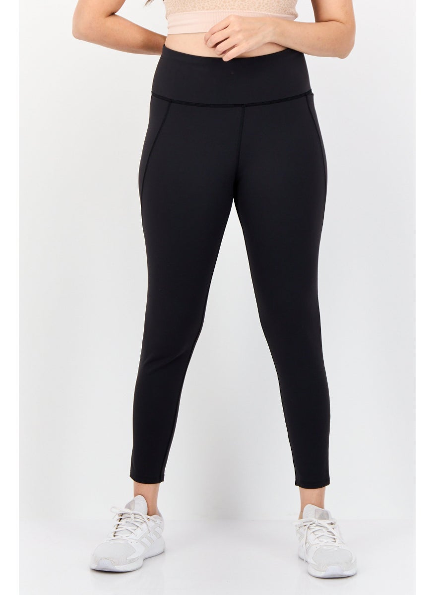 Reebok Women Sportswear Fit Brand Logo Trainning Leggings, Black  - Image 1