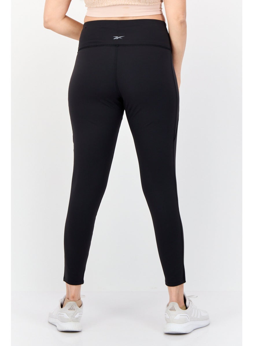 Reebok Women Sportswear Fit Brand Logo Trainning Leggings, Black  - Image 3