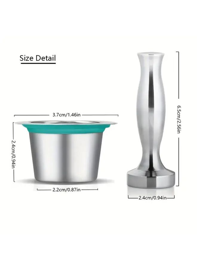 Reusable Stainless Steel Coffee Capsules 10PCS Empty Pods with Foil Seal Stickers Compatible with Espresso Machines DIY Coffee Maker Tools Includes Refillable Capsules Filter Cups Coffee Bar Accessories Modern Durable Kitchen Equipment - Image 3