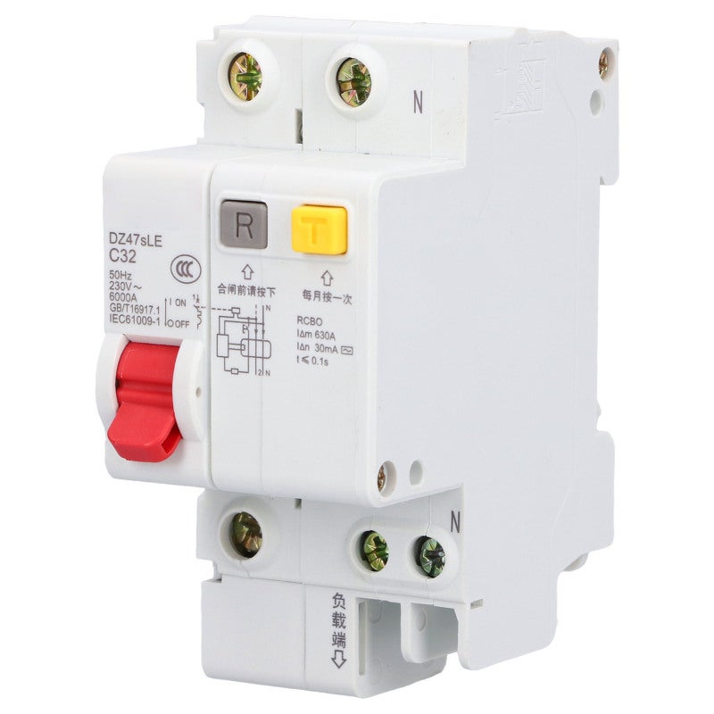 Delixi Miniature Circuit Breaker 32A AC 230V 50Hz Leakage Overload Short Circuit Protection - 6kA Breaking Capacity PA66 Material for Office Residential Lighting - Image 2