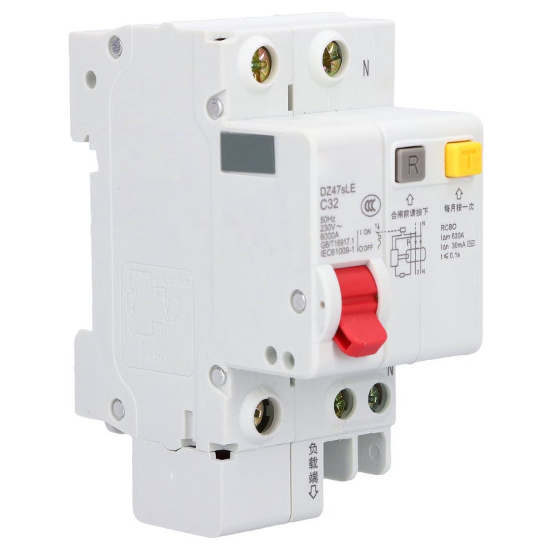 Delixi Miniature Circuit Breaker 32A AC 230V 50Hz Leakage Overload Short Circuit Protection - 6kA Breaking Capacity PA66 Material for Office Residential Lighting - Image 3