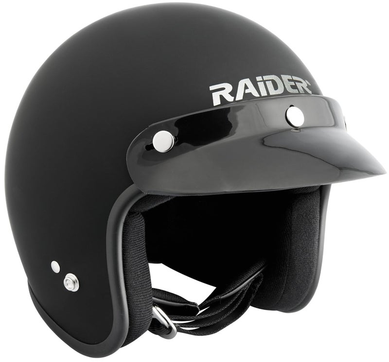 Raider Journey UnisexAdult Open Face Helmet Gloss Black XLarge