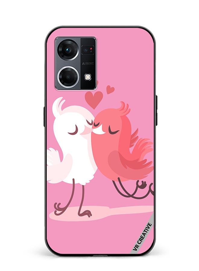 VR CREATIVE Protective Case Cover For Oppo Reno8 4G Love Birds Design Multicolour - Image 1