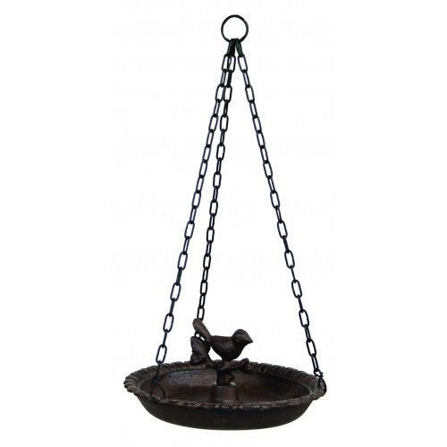 Upper Deck Hanging Birdbath Feeder Cast Iron Patio Garden Yard - Image 4