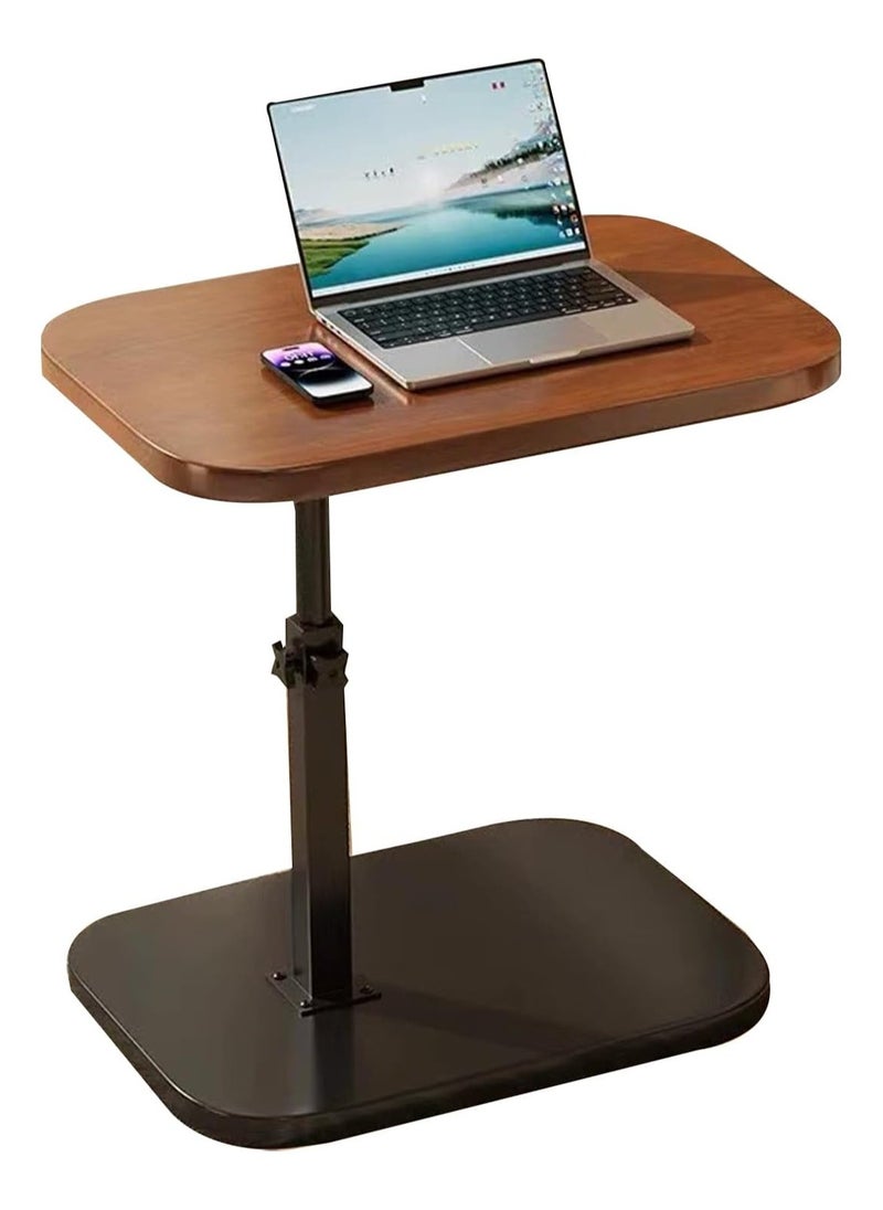 DubaiGallery Adjustable Side Table NAN C-Shaped, Metal Frame MDF Simple Tea for Hotel Famous and Famous Special-Shaped Table, Brown/Black  - Image 1