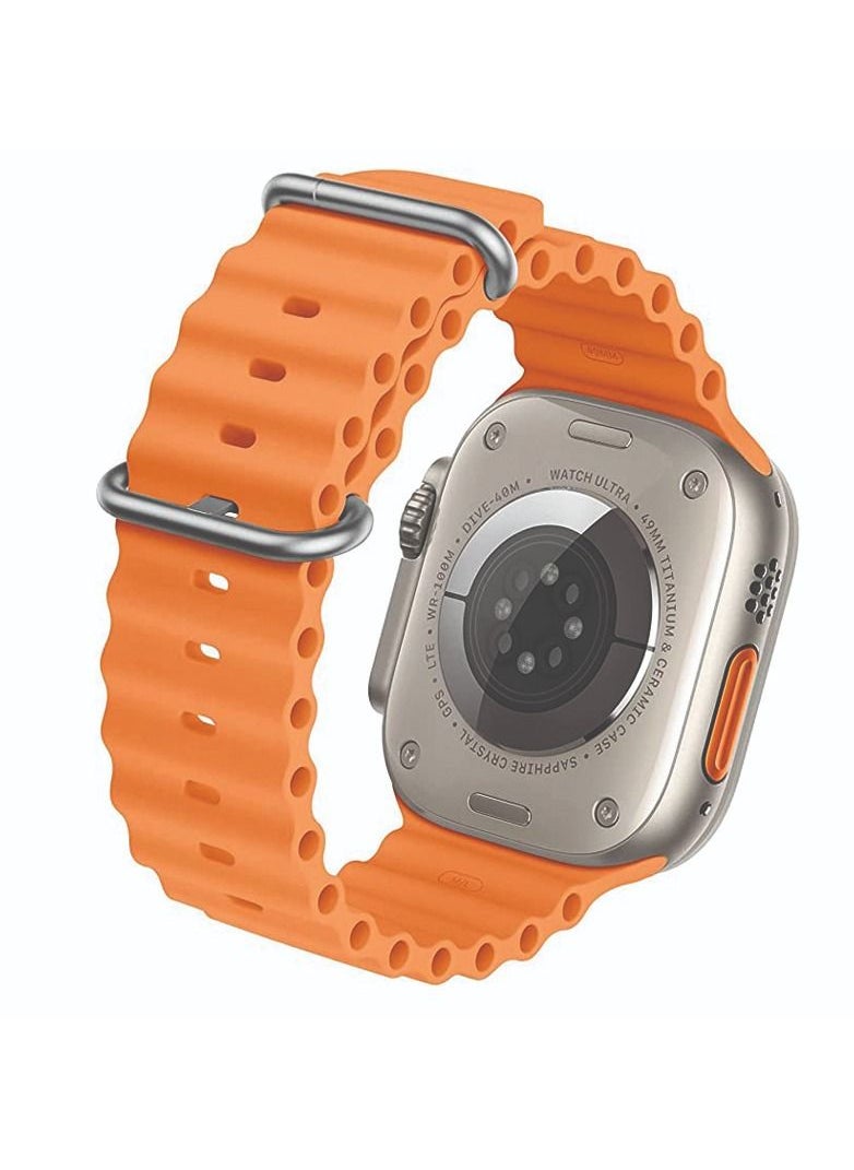 Max & Max - Ultra Smart watch Wireless Charging, Full Touch Screen, Bluetooth 5.1, Waterproof Heart Rate,  Compatible with Android and Apple Devices - Orange - Image 1