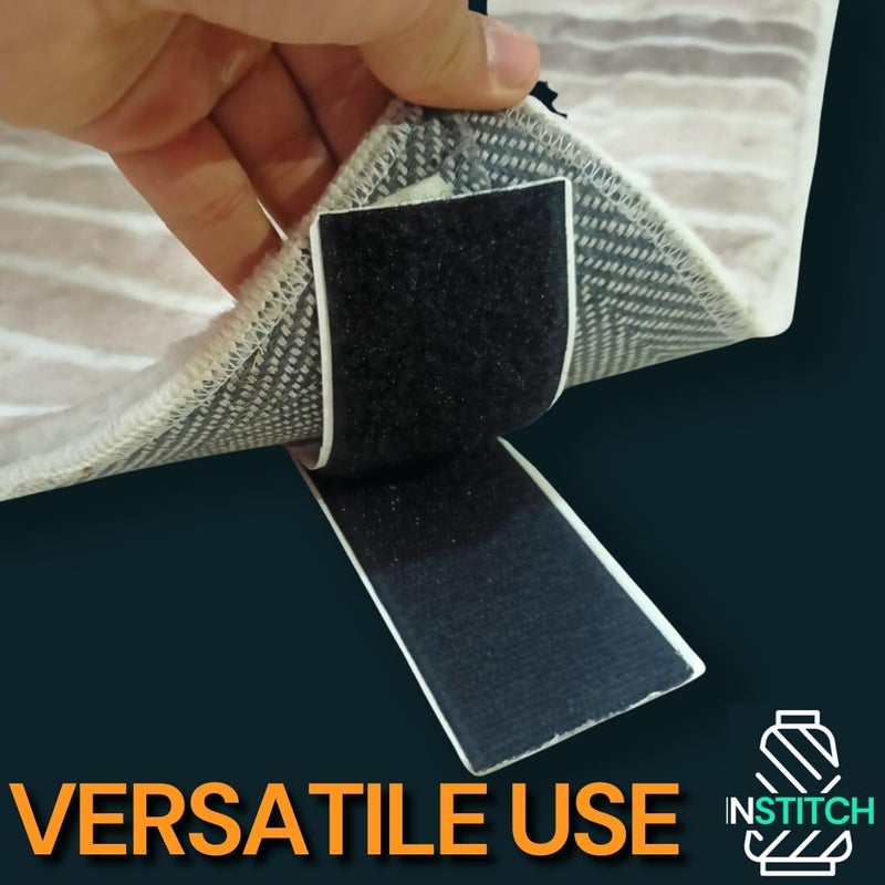 INSTITCH Self-Adhesive Hook and Loop Tape, Velcro Tapes Roll, Self Sticky Back Strong Gripping Perfect for DIY | Home, Office, School, and Crafting |, Crafting & Wall Hanging (25mm) (Black, 10 Meter) - Image 4