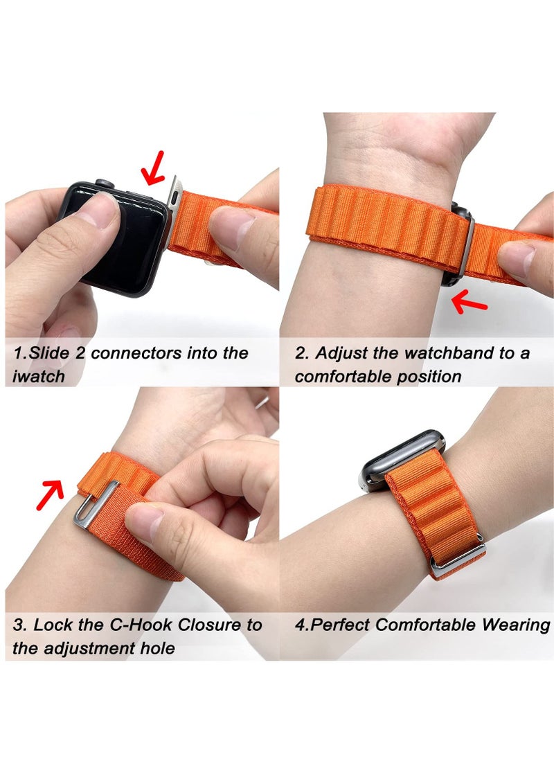 BORTONY - Pack of 2 Apple Watch Band Alpine Loop Band 49mm 45mm 44mm for Men Women Nylon Woven Sport Strap Compatible with iWatch Series 8 Ultra 7 SE 6 5 4 3 2 1 - Image 1