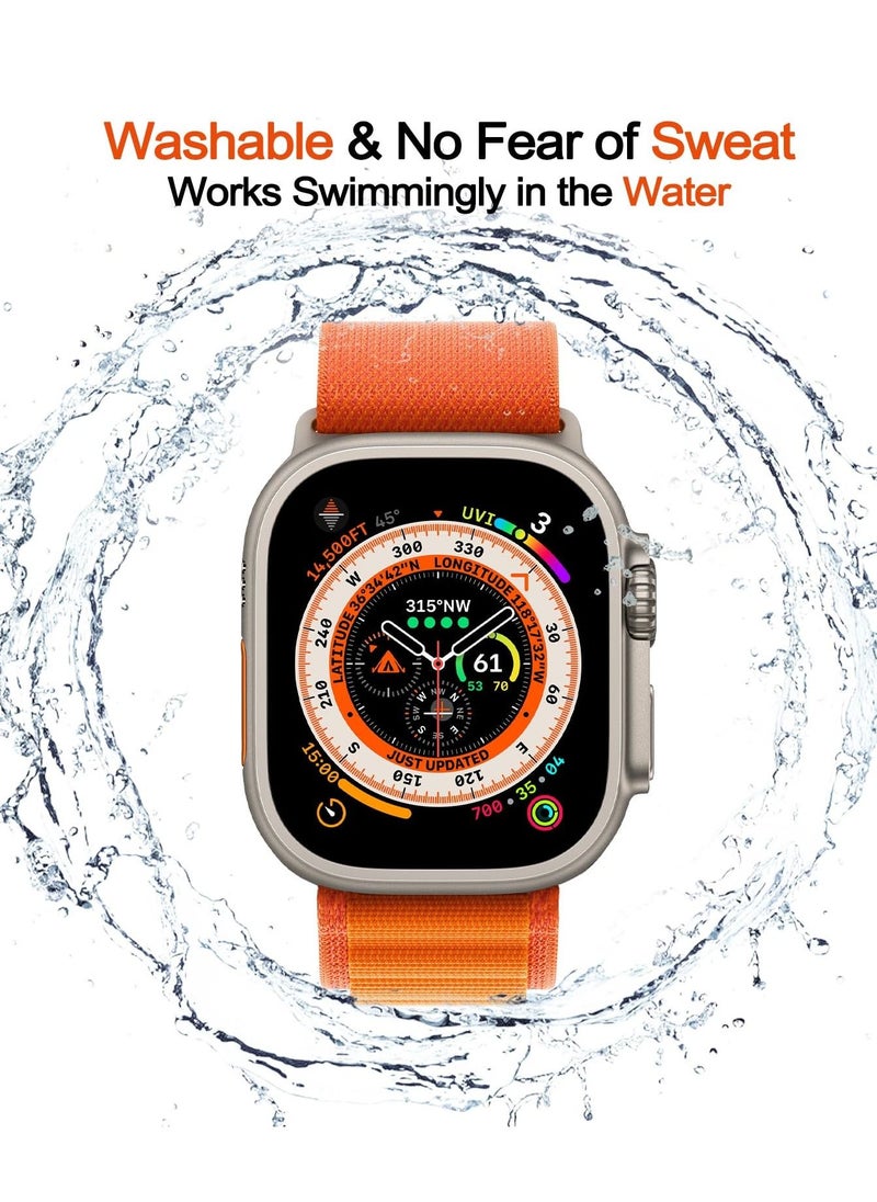 BORTONY - Pack of 2 Apple Watch Band Alpine Loop Band 49mm 45mm 44mm for Men Women Nylon Woven Sport Strap Compatible with iWatch Series 8 Ultra 7 SE 6 5 4 3 2 1 - Image 1
