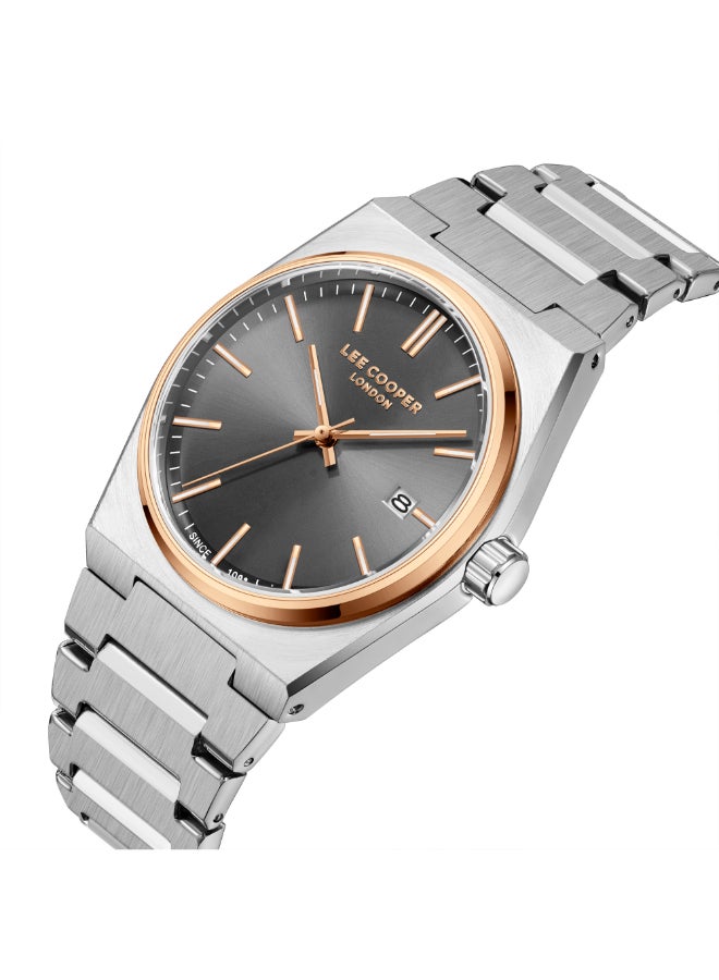 Lee Cooper Grey Men's Metal Analog Watch LC08196.560 - 40 mm