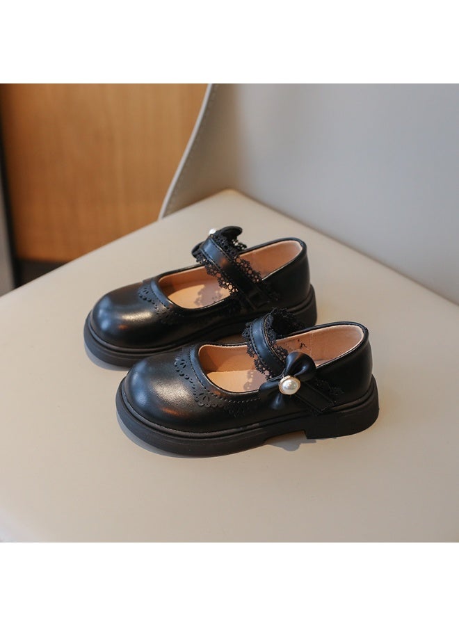 Shougu New Girls' Leather Shoes 