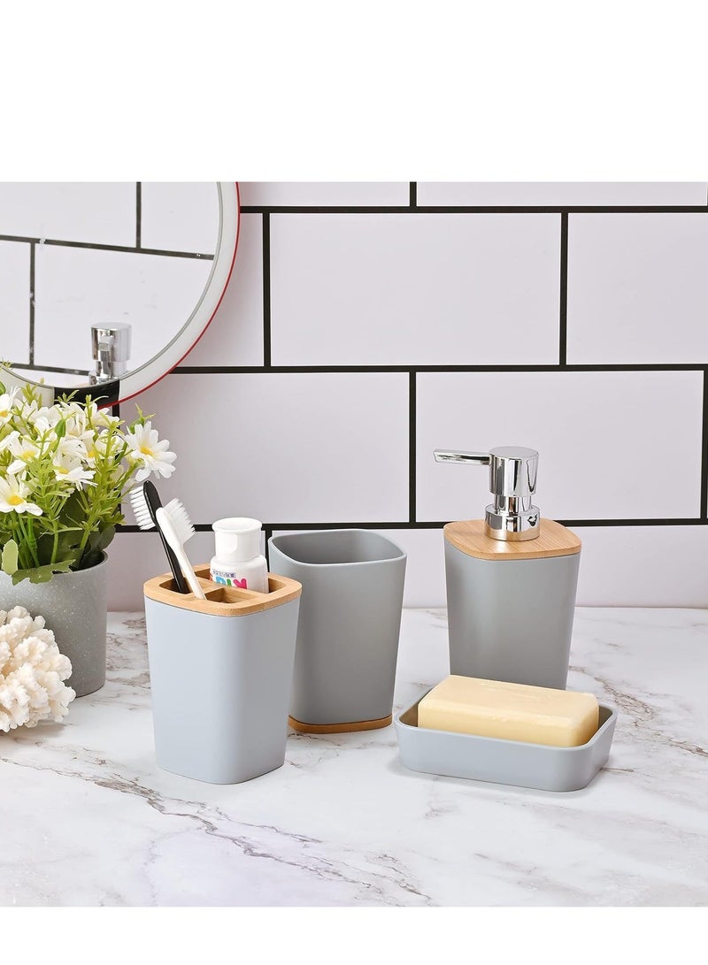 6 PCS Bathroom Set LOTION DISPENSER TUMBLER  TOOTHBRUSH HOLDER SOAP DISH TOILET BRUSH HOLDER WASTE BIN - Image 2