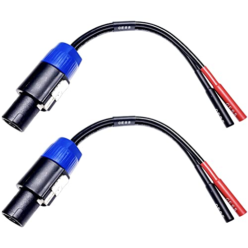 CNCESS Speakon Plug to Banana Female Jack Speaker Adapter, 12AWG 680 Strand Tinned Copper, 2-Channel - Image 1