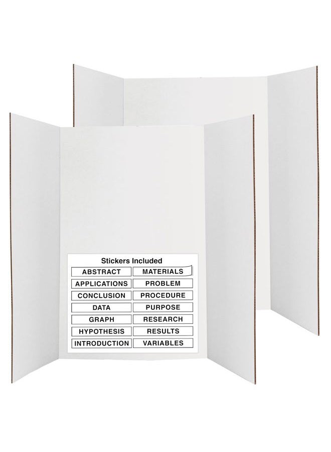 Emraw White Tri-Fold Presentation Board 28" X 40" Display Exhibition Board Lightweight and Portable with Smooth Surface Great Business presentations (Pack of 2) - by Emraw - Image 1