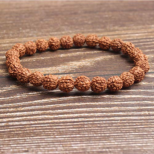 EDMIRIA Panchmukhi 5 Five Mukhi Rudraksha Round Beads Yoga Meditation Astrological Stretchable Bracelet for Men and Women (8mm Beads) - Image 4