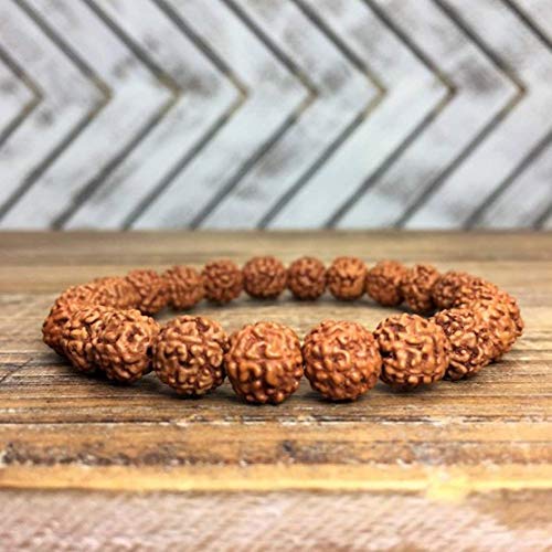 EDMIRIA Panchmukhi 5 Five Mukhi Rudraksha Round Beads Yoga Meditation Astrological Stretchable Bracelet for Men and Women (8mm Beads) - Image 3