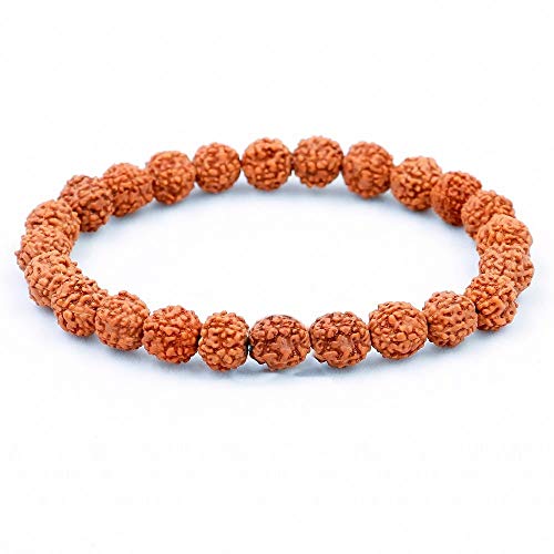 EDMIRIA Panchmukhi 5 Five Mukhi Rudraksha Round Beads Yoga Meditation Astrological Stretchable Bracelet for Men and Women (8mm Beads) - Image 5