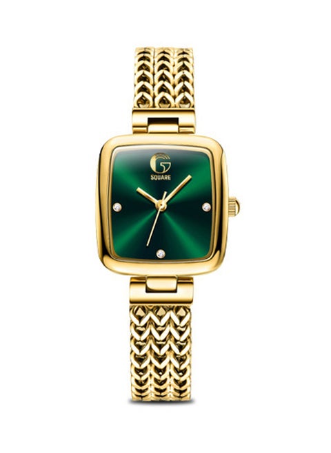 Women Analog Quartz Green Dial Stainless Steel Band Watch - 9948