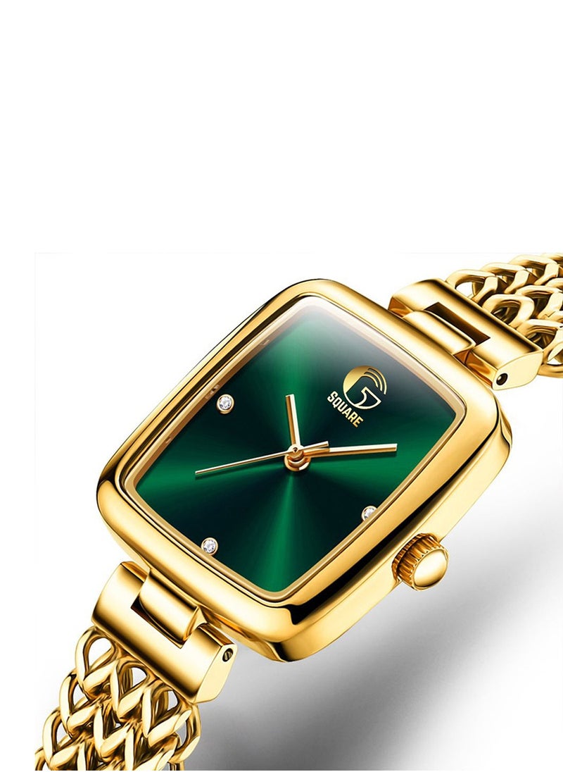 Gsquare Women Analog Quartz Green Dial Stainless Steel Band Watch - 9948  - Image 2