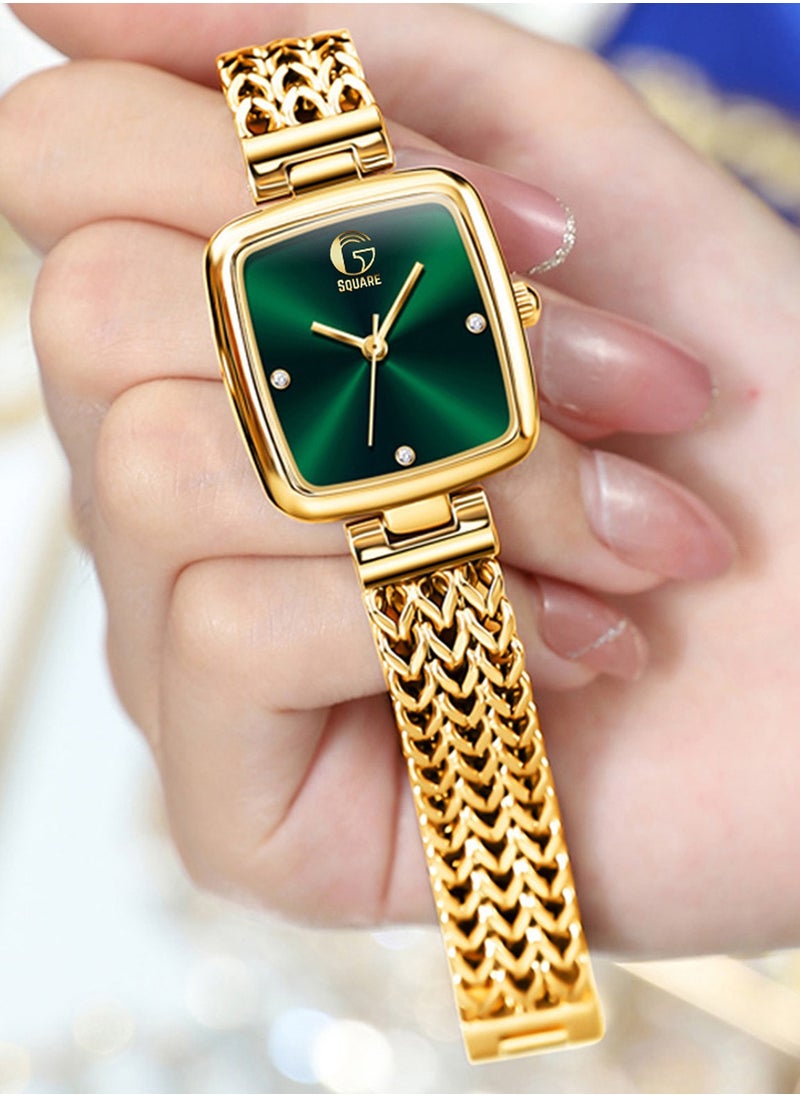 Gsquare Women Analog Quartz Green Dial Stainless Steel Band Watch - 9948  - Image 3