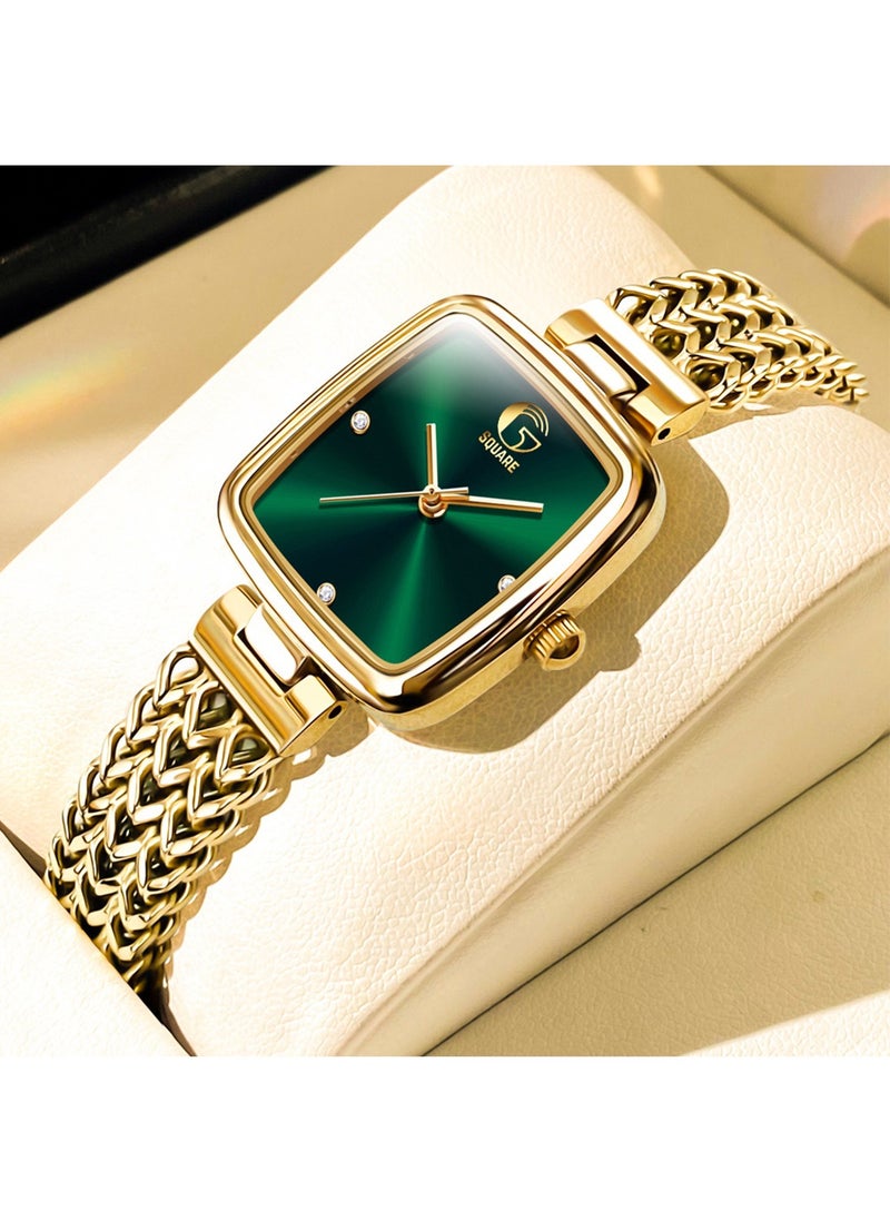 Gsquare Women Analog Quartz Green Dial Stainless Steel Band Watch - 9948  - Image 4