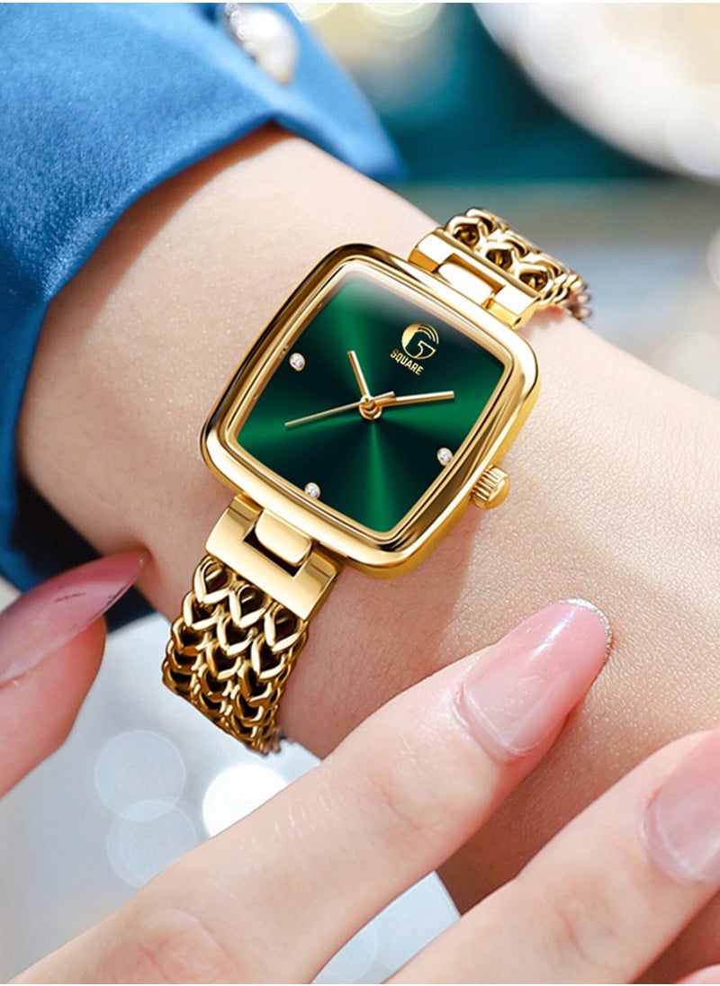 Gsquare Women Analog Quartz Green Dial Stainless Steel Band Watch - 9948  - Image 5
