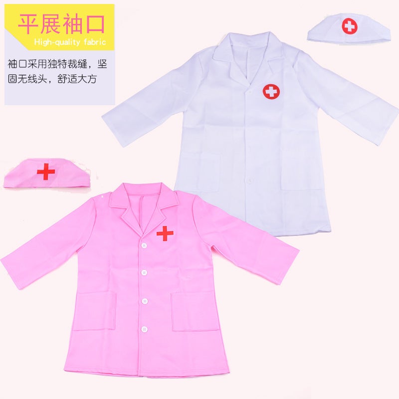 general Kids Nurse Costume White Pink Coat for Dress Up Play and School Performance - Image 5