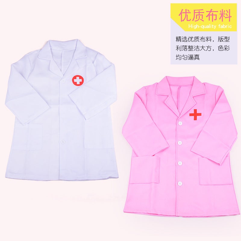 general Kids Nurse Costume White Pink Coat for Dress Up Play and School Performance - Image 4