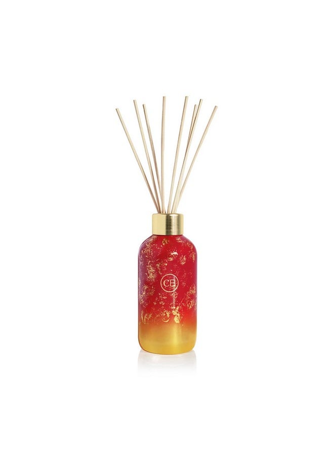 Capri Blue - Glimmer Reed Diffuser Set - Includes Diffuser Sticks, Apple Cider Social Diffuser Oil, And Glass Oil Diffuser Bottle - Cranberry Red & Gold Diffusers For Home Decor (8 Fl Oz) - Image 1